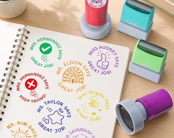 Personalisierter Lehrer Stempel, Benutzerdefinierte Belohnungsstempel für das Klassenzimmer, Lehrer Benotungsstempel, Geschenk für den Lehrer