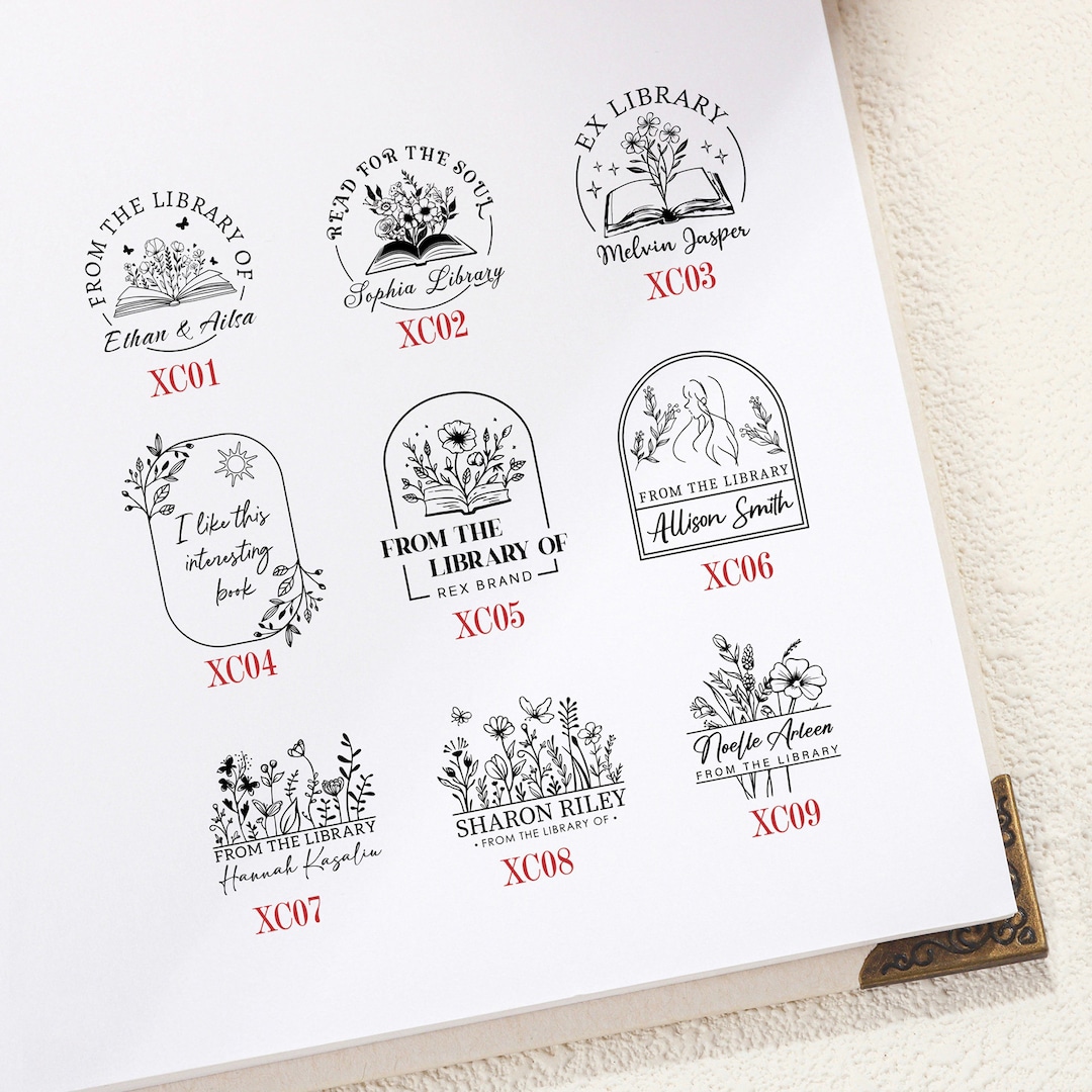 Library Stamp Design BOOK STAMP | From the Library of Stamp | Custom Library Stamp ...