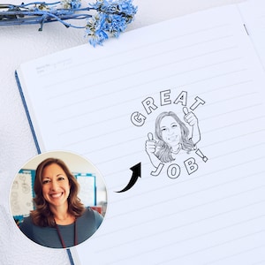 Tampon Bitmoji personnalisé, tampon enseignant, cadeau enseignant, tampon personnalisé, tampon en caoutchouc ou tampon encreur automatique, tampon visage enseignant