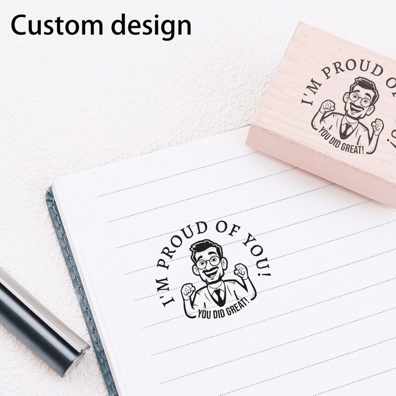 Personalized Teacher Stamp, Custom Bitmoji Stamps, Library Stamp, Custom Stamp, Teacher Gift, Custom Logo for Your Own Teacher image 3