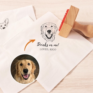 Custom Dog Stamp, Hand Drawn Portrait of Your Pet, Pet Face Stamp, Pet Memorial Gift, Gifts for Pet Lover image 2