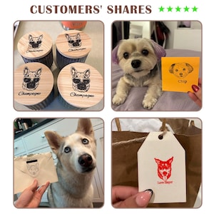 Custom Dog Stamp, Hand Drawn Portrait of Your Pet, Pet Face Stamp, Pet Memorial Gift, Gifts for Pet Lover image 4