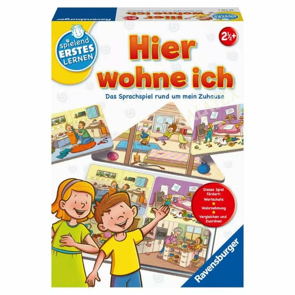 Ravensburger - Lernspiel - Hier wohne ich! Das Sprachspiel rund um mein Zuhause!