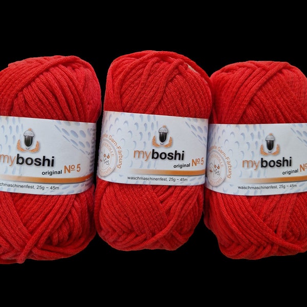 3 St. Myboshi original No.5 25g Wolle-Rot