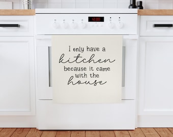 Torchon humoristique en coton, décoration de cuisine, cadeau pour les cuisiniers amateurs, torchon amusant, cadeau de pendaison de crémaillère, torchon style campagnard