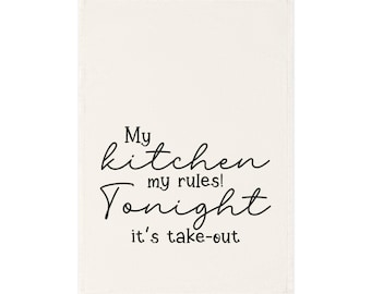 Divertente strofinaccio in cotone per gli amanti della cucina, perfetto per inaugurazione della casa, regalo per l'ospite, decorazione creativa per la cucina, cena, regole della cucina