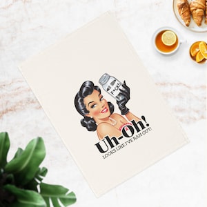 Retro Humor Cotton Tea Towel, Vintage Kitchen Decor, Funny Gift, Cooking Accessory, Housewarming Present, Humor Towel