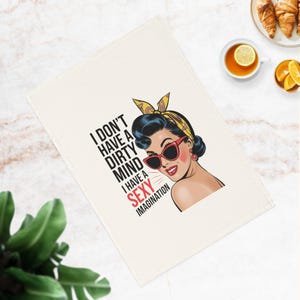 Playful Vintage Cotton Tea Towel, Fun Kitchen Decor, Retro Gift, Housewarming Surprise, Unique Cooking Accessory