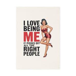 Sassy Retro Cotton Tea Towel - Perfect for Kitchen Decor, Funny Gift for Friends, Kitchen Humor, Housewarming, Birthday