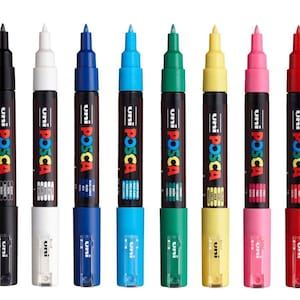 Uni : Posca Marker : PC-1M : Extra-Fine Pin Tip : 0.7mm : Assorted Colors  Set of 22