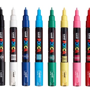 Uni : Posca Marker : PC-1M : Extra-Fine Pin Tip : 0.7mm : Assorted Colors  Set of 22