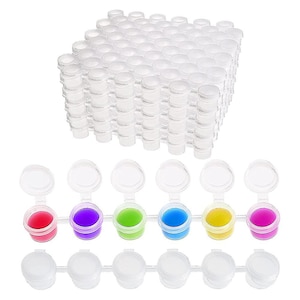 6er Set leere 5 ml Farbtöpfe - Perfekt für die Aufbewahrung von Acrylfarbresten und die Erstellung von Verläufen für die Mandala Dot-Malerei