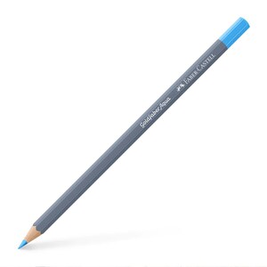May include: A gray colored watercolor pencil with a light blue colored tip. The pencil is labeled "Goldfaber Aqua" and "Faber-Castell".