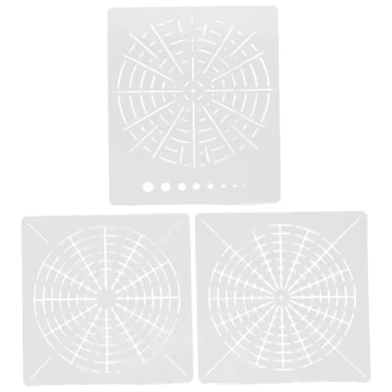 Set of 3 Mandala Guideline Stencils for Mandala Dot Painting Rocks - DIY Craft Stencils - Mandala Art Templates - Creative Stencil Designs