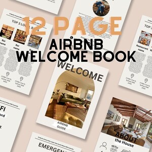 Editable Airbnb & VRBO Welcome Book Template, Guest House Manual, Canva Guide for Vacation Rentals