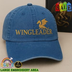 Wingleader Embroidered Hat – Fourth Wing & Iron Flame Inspired Cap – Onyx Storm Fantasy Book Lover Gift