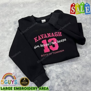 Boys of Tommen Embroidered Sweatshirt | Johnny Kavanagh, Lynch & Joey | Binding 13 Bookish Merch | Tommen College Crewneck | Keeping 13 Gift