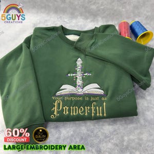 Powerless Lauren Roberts Embroidered Sweatshirt, Powerful Bookish Embroidered Hoodie, Fantasy Reader Gift,Cozy Hoodie for Book Lovers & Fans