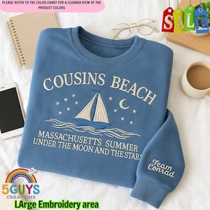 Cousins Beach Embroidered Sweatshirt | The Summer I Turned Pretty Crewneck | Team Conrad Shirt | TSITP Merch | Summer Beach Bookish Gift