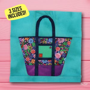 Tote Bag Foundation Paper Piecing Pattern in 3 Sizes Instant Download