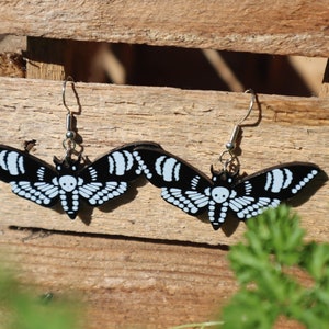 Gothic Moth Earrings