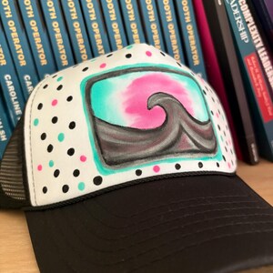 Cappello da camionista Wave nero e turchese
