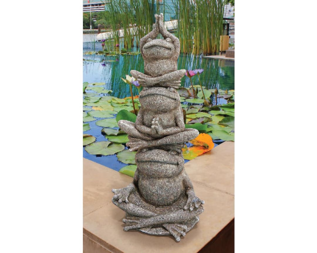 Zen Frog Statue Tower of Frog Power Garden Statue Zen Frog Etsy
