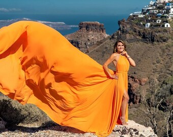 Flying dress for photoshoot - long flying dress - photoshoot dress - wedding dress - birthday dress - flowy dress - Gift For Her