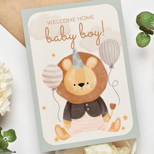 Printable Baby Boy Card |New Baby Card | Print at Home Card | New Baby Gift | Baby Printable | Greetings Card for Baby Boy