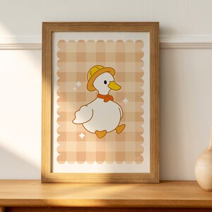 Gingham Duck Nursery Print: Farm Animal Wall Art (Digital Download)