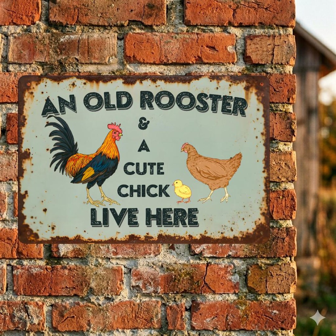 Hen Sign Rooster and Hen Metal Sign - Etsy