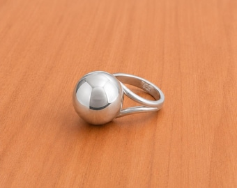 Sterling Silver Ball Ring, Minimalist Dome Ring, Modern Statement band, Gift for Women,