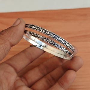 Zestaw srebrnych bransoletek do układania w stosy, lekkie, cienkie bransoletki, minimalistyczny prezent na biżuterię