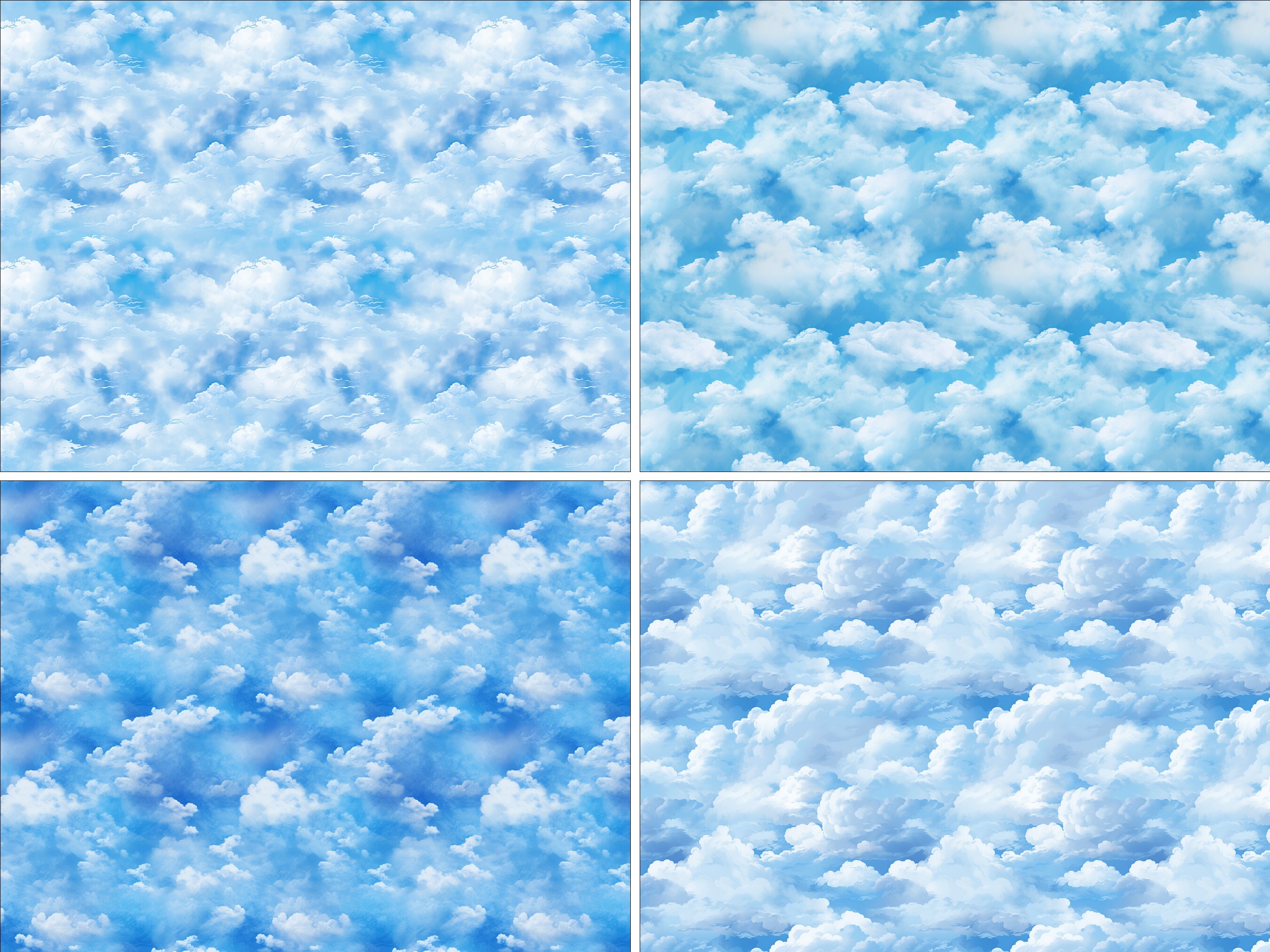 Blue Sky Seamless Pattern Digital Paper, Sky Backgrounds, Blue Gradient ...