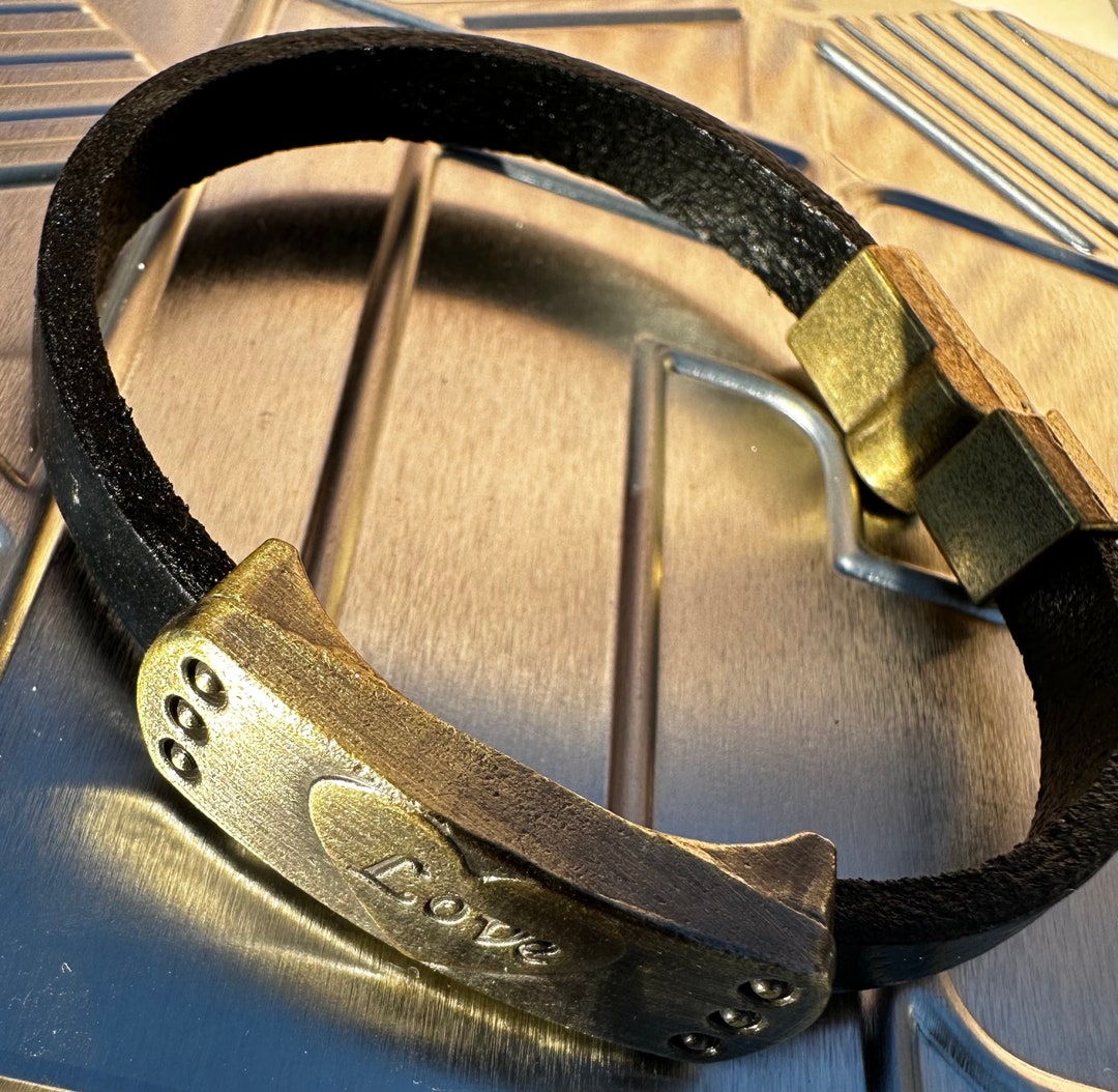 Handcrafted Mens Leather Bracelet Etsy