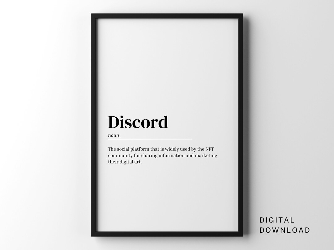 Discord Dictionary Print Printable Home Decor Set of NFT Etsy