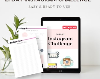 21-Day Instagram Growth Challenge Digital Planner | Social Media Planner | Boost Engagement with Proven Marketing and Content Strategies