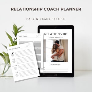 Beziehungscoach Digital Download Planer | Therapie Arbeitsbuch | Valentinstag Ziele und Brennendes Arbeitsbuch | Wöchentlicher Workout-Planer