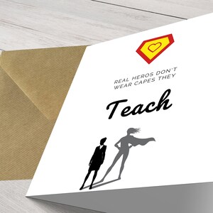 Herzliche Dankeskarte für Lehrer - Danksagungsgruß für Erzieher, Lehrkräfte, Schul- und Klassenzimmerhelden
