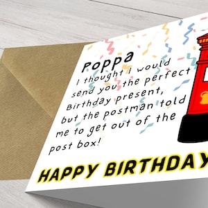 Divertenti e sentiti auguri di buon compleanno per Poppa - Biglietto fatto a mano con amore, biglietto di compleanno minimalista per Poppa
