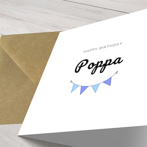 Sinceros deseos de feliz cumpleaños para papá: tarjeta hecha a mano con amor, tarjeta de cumpleaños minimalista para papá