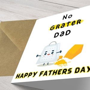 Tarjeta divertida para el día del padre: saludo personalizado para papá sin rallador, diseño único hecho a mano