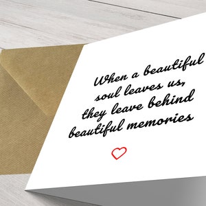 Carte de sympathie sincère – Carte de condoléances pour envoyer de l'amour et penser à vous.