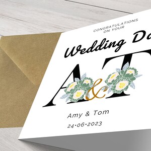 Cherished Moments: Personalised Initials and Date Wedding Card for a Lifetime of Love