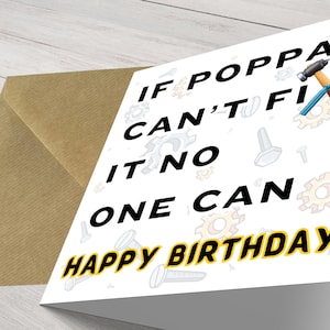 Divertenti auguri di buon compleanno per Poppa - Biglietto artigianale con amore, biglietto di compleanno minimalista per Poppa