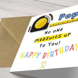 お父さんへの面白い心のこもった誕生日の願い - 愛情を込めた手作りカード、お父さんへのミニマリストな誕生日カード