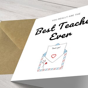 Belle carte de remerciement pour professeur - voeux d'appréciation pour les éducateurs, les aides-enseignants, les héros de l'école et de la classe