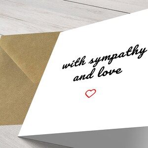 Carte de sympathie sincère – Carte de condoléances pour envoyer de l'amour et penser à vous.