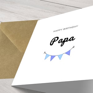Heartfelt Birthday Wishes for Papa - Handcrafted Card with Love, Minimalist Birthday Card For Papa