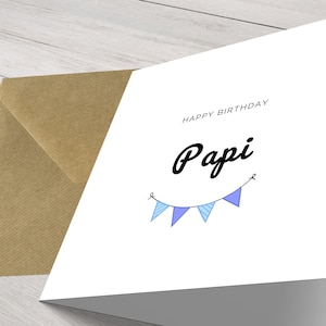 Heartfelt Birthday Wishes for Papi - Handcrafted Card with Love, Minimalist Birthday Card For Papi